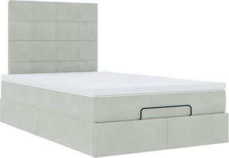 vidaXL Estructura De Cama Otomana Colchones Terciopelo Gris Claro Vidaxl
