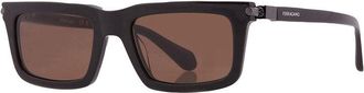 Ferragamo Sunglasses Rectangle Full Rim, Solid Brown Frame And Brown Lens Sf2015S210