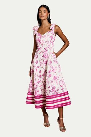 Coast Panelled Fit And Flare Midi Dress in Ivory at Nordstrom, Size 14