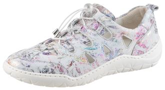 Waldl&auml;ufer Slipper WALDL&Auml;UFER K-MILENA, Damen, Gr. 3,5 (36), grau (hellgrau bunt), Nubukleder, metallic, Schuhe Slipper, Komfortschuh, Bequemschuh, Schlupfschuh 