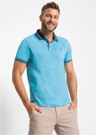 Bonprix Poloshirt BONPRIX, Herren, Gr. 64 (3XL), blau (t&uuml;rkis meliert), Obermaterial: 100% Baumwolle, regular fit, Shirts Poloshirt, Regular fit, Kurzarm-Desi