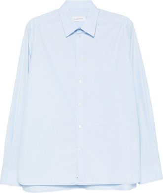 Lanvin Light Blue Silk and Nylon Long-Sleeve Shirt
