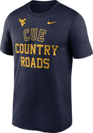 Nike West Virginia Primetime Arch Mantra Legend Nike Mens Dri-FIT College T-Shirt in Blue | NKGK41SWVN-ZZX