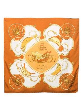 Herm&egrave;s 1981 Springs by P Ledoux silk scarf - unisex - Silk - One Size - Orange