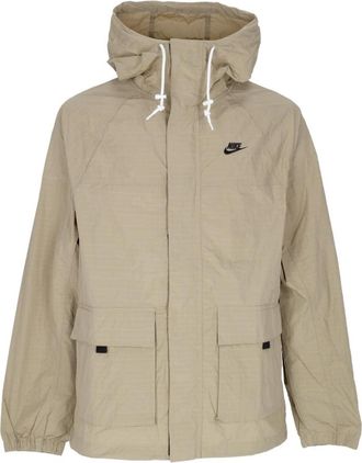 Nike Verstelbare Windbreaker Jas Khaki/Zwart - Heren - Windbreakers - Groen - M - Polyester - Fitness