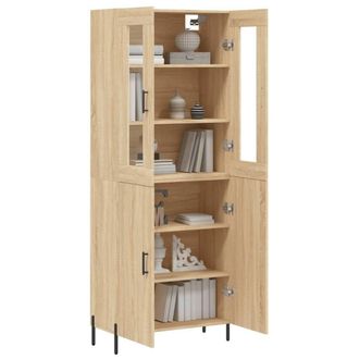 Berkfield Home Highboard Sonoma Oak 69.5x34x180 cm Engineered Wood in Light Tan