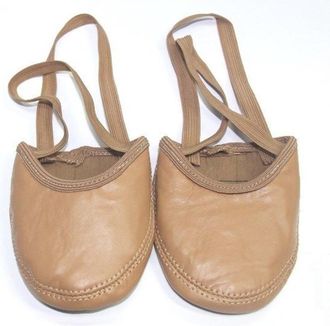 Generic Half Palm Ballet Shoes Girls Leather Rhythmic Gymnastic Half Sole Dance Lyrical Turning Pointe Gymnastics Shoe(44)