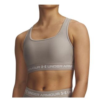 Under Armour (WMNS) Under Armour Crossback Mid Sports Bra Asia Sizing Timberwolf Taupe Summit White 1361034-203