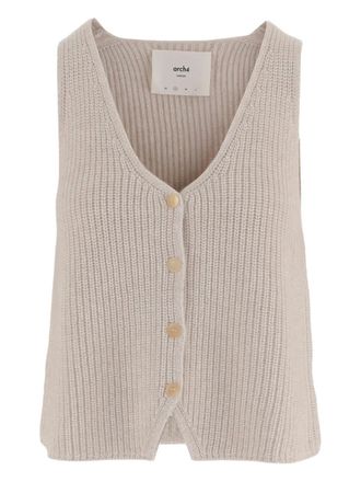 arch4 V-neck knitted cardigan - women - Cashmere/Cotton/Sequin - S - Neutrals