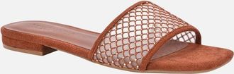 XY London Womens XY London Womens/Ladies Gabrielle Diamante Open Toe Flat Sliders - Brown - Size: 6