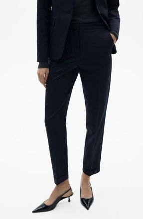 Mango Straight Leg Suit Pants in Dark Navy at Nordstrom, Size 16