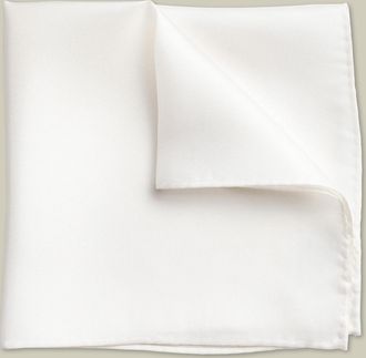 CHARLES TYRWHITT Silk Evening Pocket Square - White Size OSFA by Charles Tyrwhitt