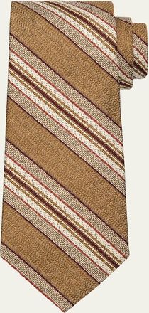Loro Piana Mens Yale Andino Stripe Silk Tie