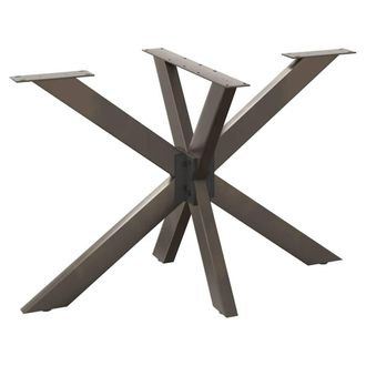Berkfield Home Dining Table Leg Spider Shape Natural Steel 120x68x(72-73) cm Steel in Black