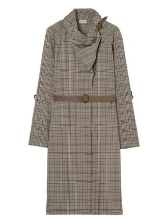 Burberry scarf-collar checked mini dress - Grey