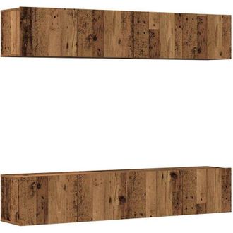 vidaXL Vidaxl - Mobili tv a Parete 4 pz Legno Antico in Legno Multistrato