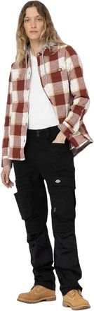 Dickies Womens/Ladies Flannel Shirt Jacket (Fired Brick) - Coral Cotton - Size Small