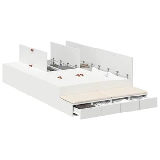 Berkfield Home Storage Bed Frame White 120x200 cm