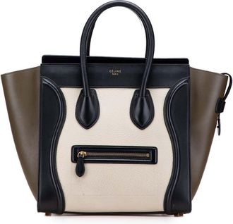 Celine Pre-owned Celine Mini Tricolor Calfskin Luggage Tote S-AT-4114