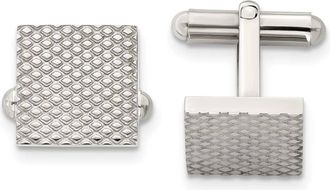 Diamond2Deal Stainless Steel Polished and Textured Cufflinks