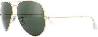 Ray-Ban Unisex Sunglasses Aviator 3025 001 Gold Green 62mm Metal - One Size