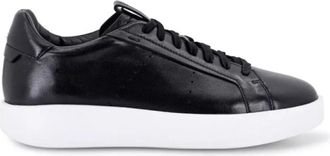 Santoni Occasion Kleedjes - Dames - Sneakers - Zwart - 38 1/2 EU - Leer - Schoenen