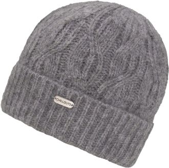 Chillouts Beanie CHILLOUTS Akina Hat, Damen, grau, Materialmix, Zopfmuster, unifarben, M&uuml;tzen Beanie, mit Zopfmuster, formbest&auml;ndig, nat&uuml;rliche W&auml;rmeisolierung
