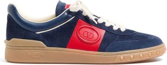 Valentino Garavani Upvillage Low-top Trainers In Split-leather And Calfskin Nappa-leather