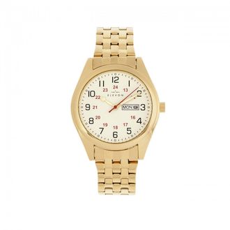 Elevon Watches Gann White Dial Yellow Gold-tone Mens Watch ELE106-5