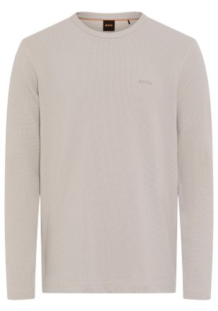 Boss Orange by Hugo Boss Langarmshirt BOSS ORANGE Tempesto, Herren, Gr. XXL, open grau070, Single Jersey, Obermaterial: 82% Baumwolle, 12% Polyamid, 6% Elasthan, regular fit n