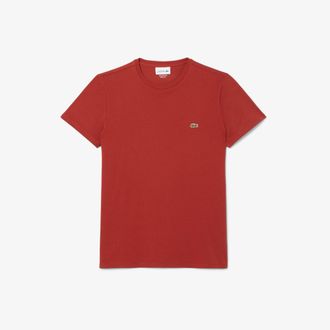 Lacoste Mens Lacoste Cotton Pima T-Shirt in Red