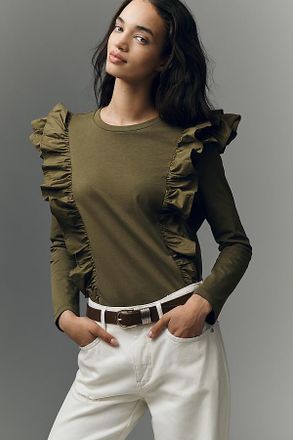 English Factory Ruffled Long-Sleeve Top
