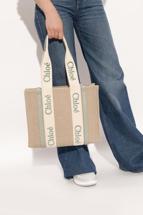 Chlo&eacute; Woody Medium Shopper Bag, Womens, Beige