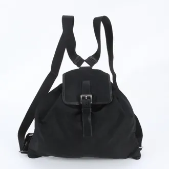 Prada Black Leather Nylon Backpack (Pre-Owned)
