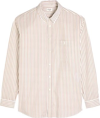 Saint Laurent Striped Cotton-poplin Shirt - Off White - 38 (IT48 / M)