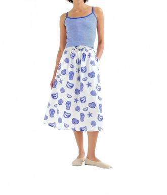 Compa&ntilde;&iacute;afant&aacute;stica Lobster Dinner Midi Skirt In White Multi