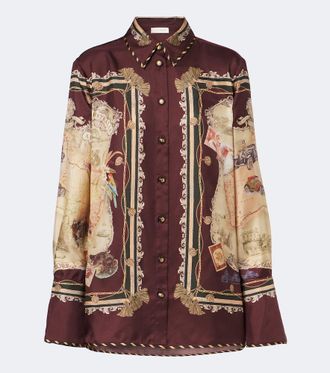 Zimmermann Camicia Valiant in twill di seta con stampa
