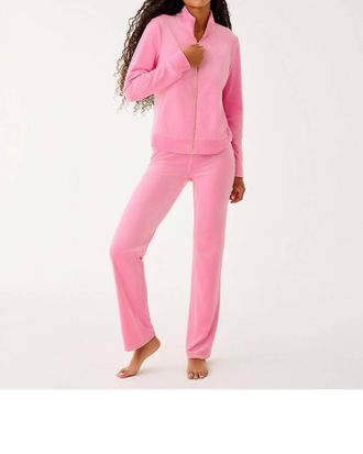 Lilly Pulitzer Dorsey Velour Pant In Confetti Pink