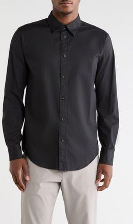 Rag & Bone Zane Stretch Cotton Button-Up Shirt in Black at Nordstrom Rack, Size Xx-Large