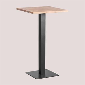 Sklum Sklum - Mesa Alta De Bar Cuadrada En Madera De Acacia Ristretto