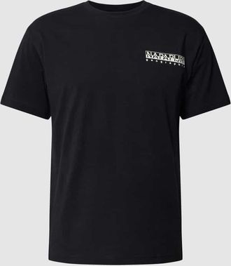 Napapijri T-Shirt mit Label-Print Modell PAJAS in Black, Größe XXL