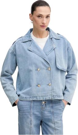 Gaud&igrave; Jassen, Dames, Blauw, XS, Denim, Double-breasted Denim Jacket
