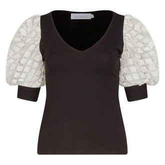 Anne Fontaine Brook T-Shirt in Black at Nordstrom, Size 40 Eu