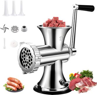 OEM Picadora De Carne Manual, Picadora De Alimentos Con Cuchilla, Cabezal De Molienda, Tabla De Cortar Carne, Placa De Presi&oacute;n Y Varilla Para Embutidos, P