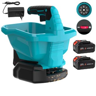 OEM Esparcidor De Semillas Inal&aacute;mbrico, Capacidad De 3,3 L, Velocidades Ajustables, 2 Bater&iacute;as, 1 Enchufe, 3,3 L
