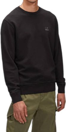 C.P. Company Logo Crew Neck Sweatshirt In Black