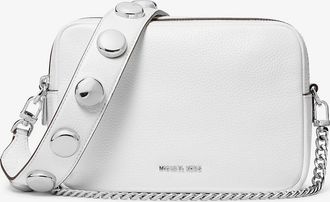 Michael Kors Bryant Medium Studded Pebbled Leather Camera Crossbody Bag
