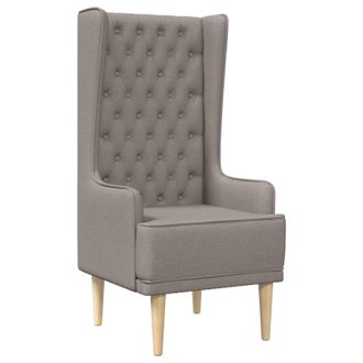 vidaXL Silla De Respaldo Alto Con Capiton&eacute; Con Botones Gris Topo Tela Vidaxl