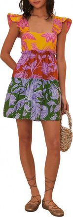 Farm Rio Tropical Swing Mix Mini Dress In Multi