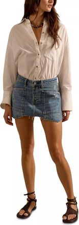 Free People Dolly Mini Skirt In Truest Blue